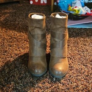 Fergalicious Cognac Ankle Booties